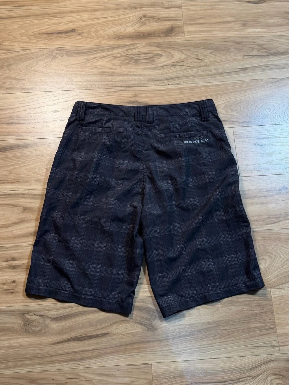 Oakley Men's Black Plaid Performance Shorts